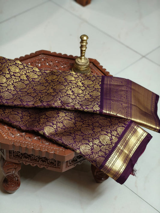 Pure Mulberry silk with pure zari, completely hand weaved