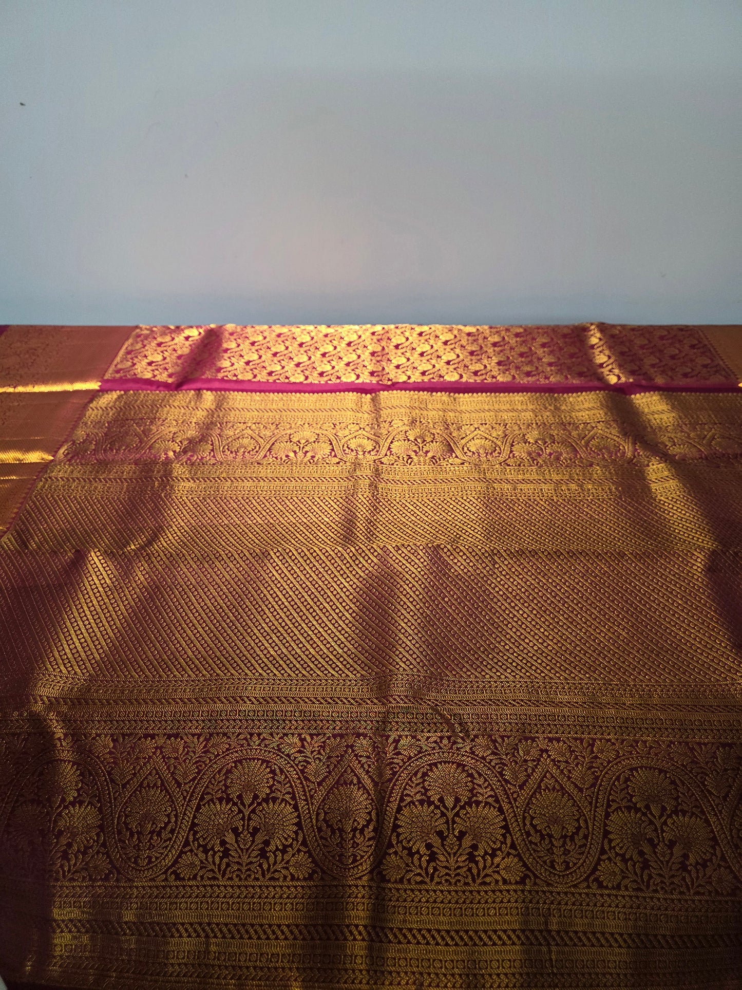 Pure 100% Mulberry silk saree with pure zari completely hand woven.