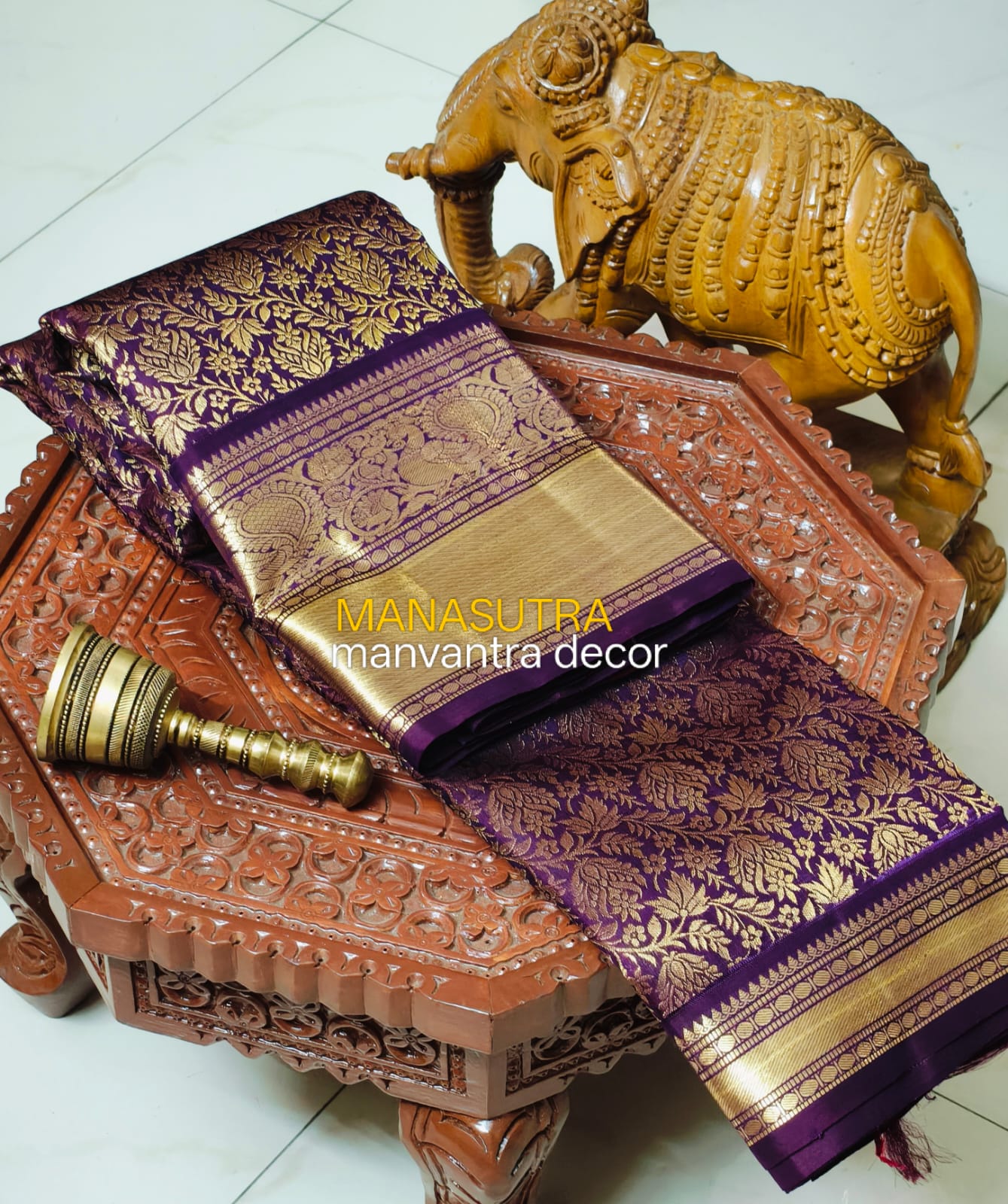 Pure Mulberry silk with pure zari, completely hand weaved