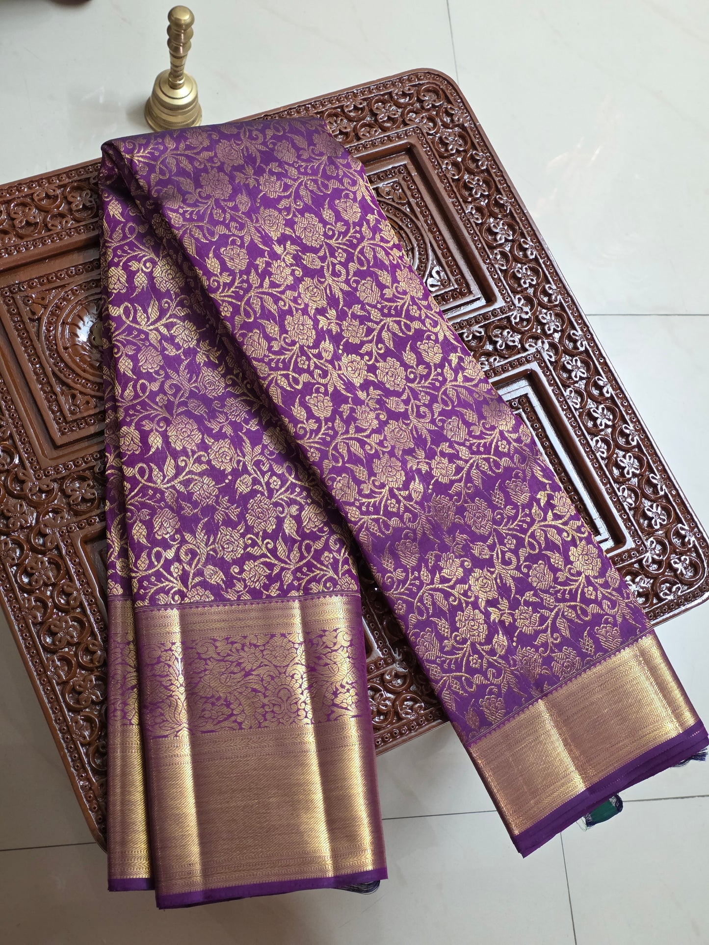Pure Mulberry silk saree with pure zari completely hand woven