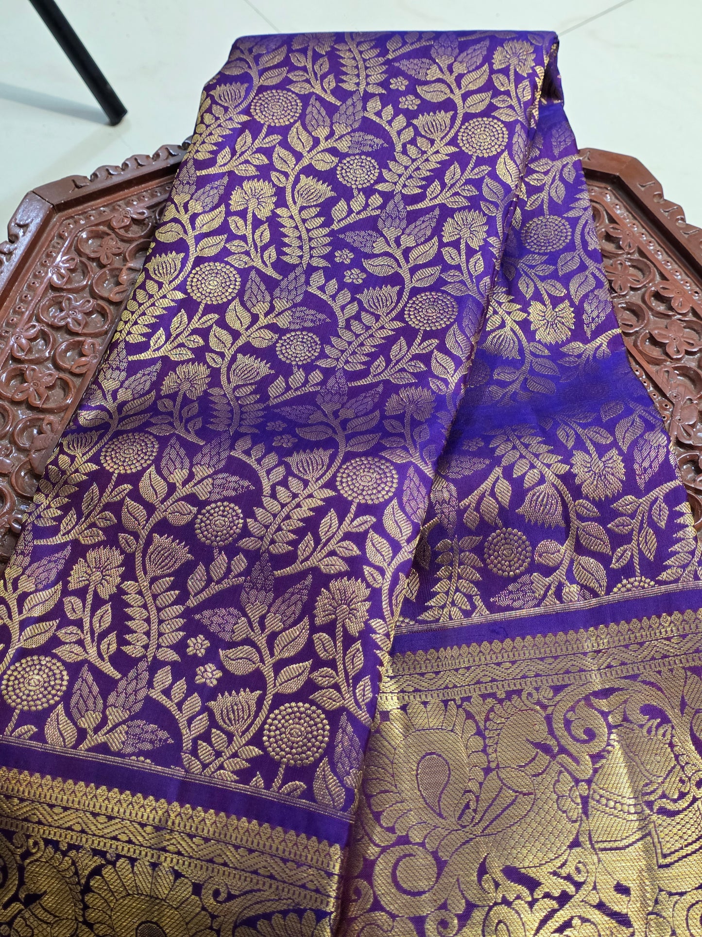 Pure 100% Mulberry silk saree with pure zari completely hand woven