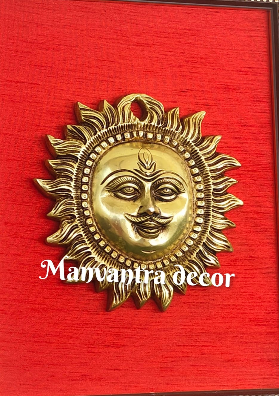 Golden rays, sun god: wall hanging