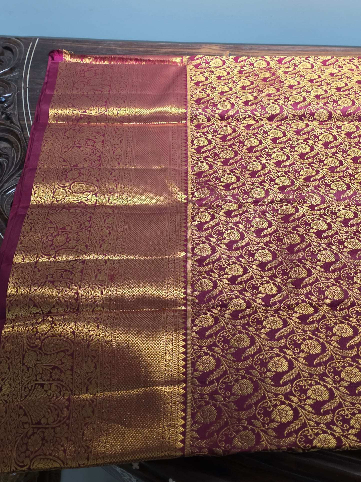Pure 100% Mulberry silk saree with pure zari completely hand woven.