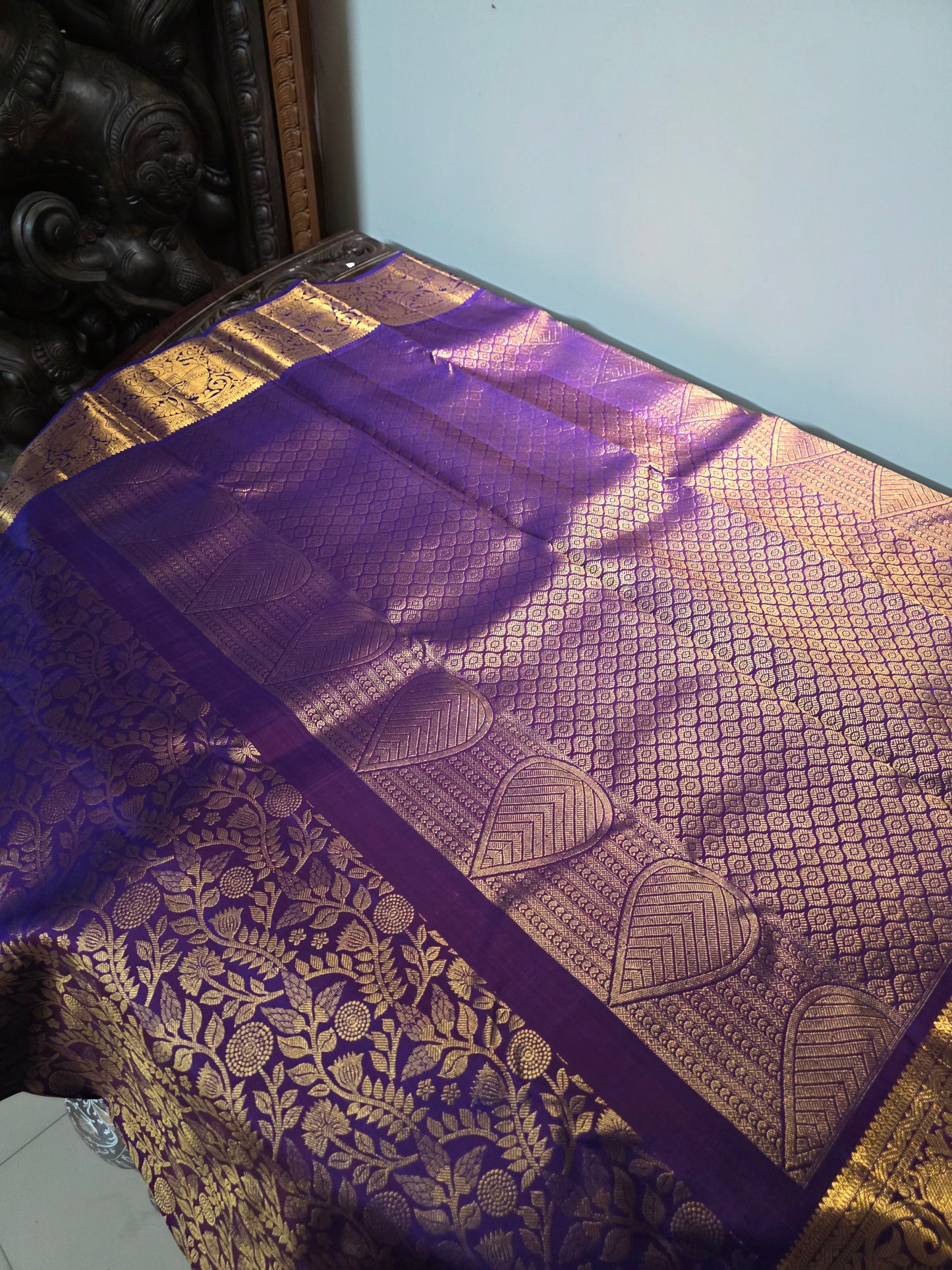 Pure 100% Mulberry silk saree with pure zari completely hand woven