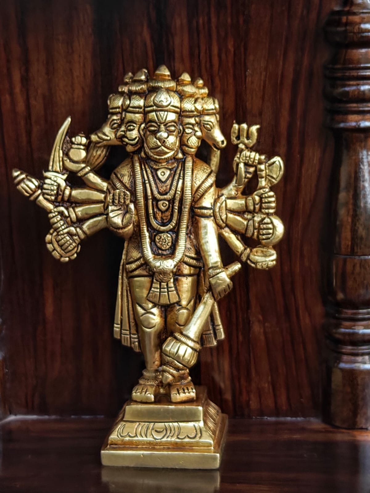 Panchmukhi Hanuman idol in pure brass