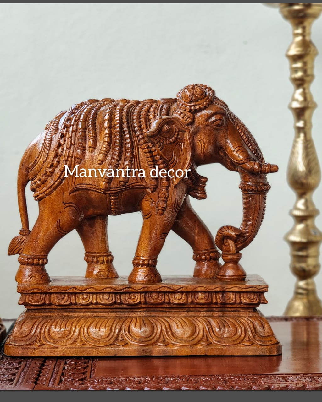 Elephant in teak wood hand carved