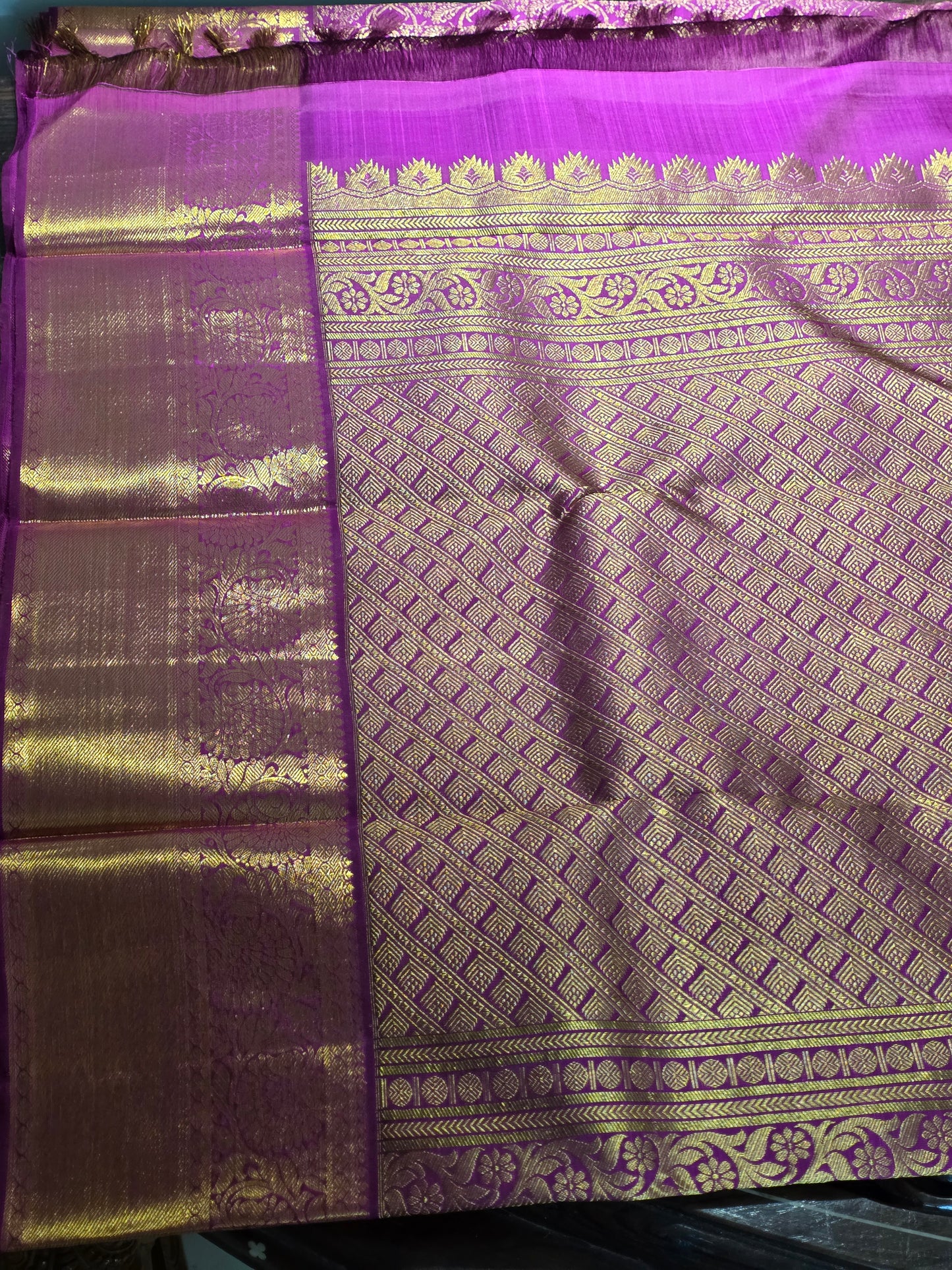 Pink pure silk saree with heavy zari work for special occasions