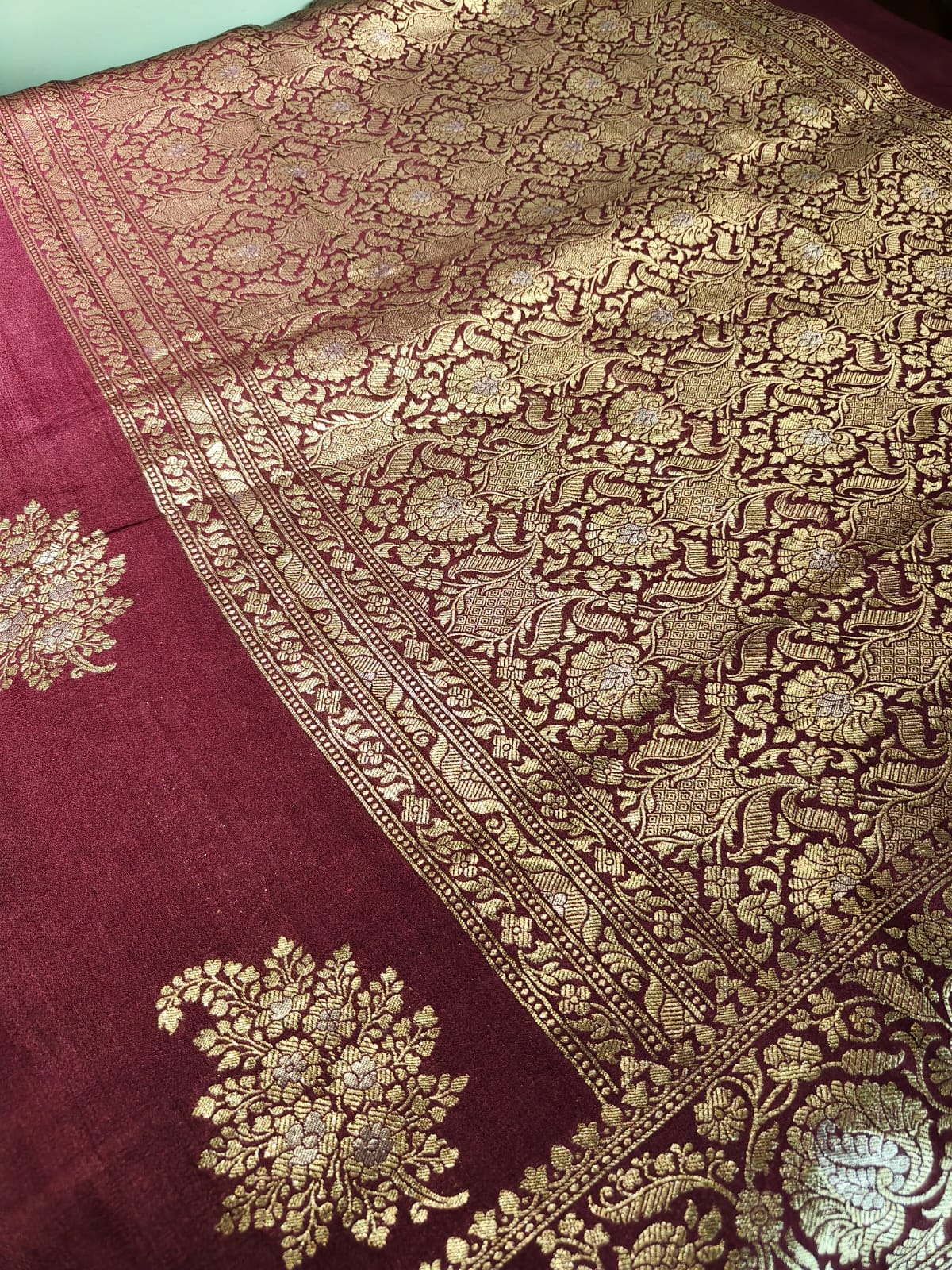 Pure Mulberry Tussar Silk with sona Roopa zari work completely hand weaved