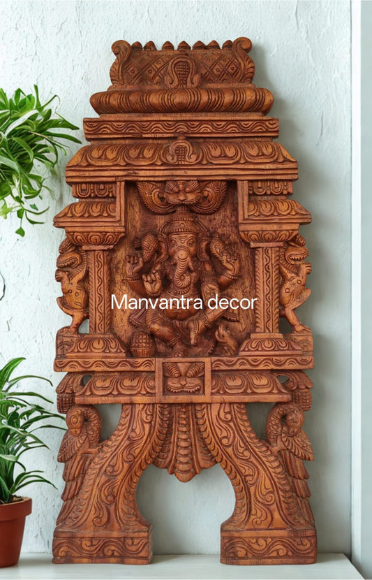 Wooden hand carved kavadi panel