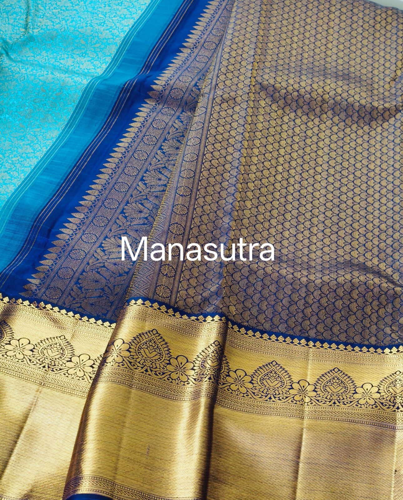 Pure 100% Mulberry silk, pure zari korvai saree