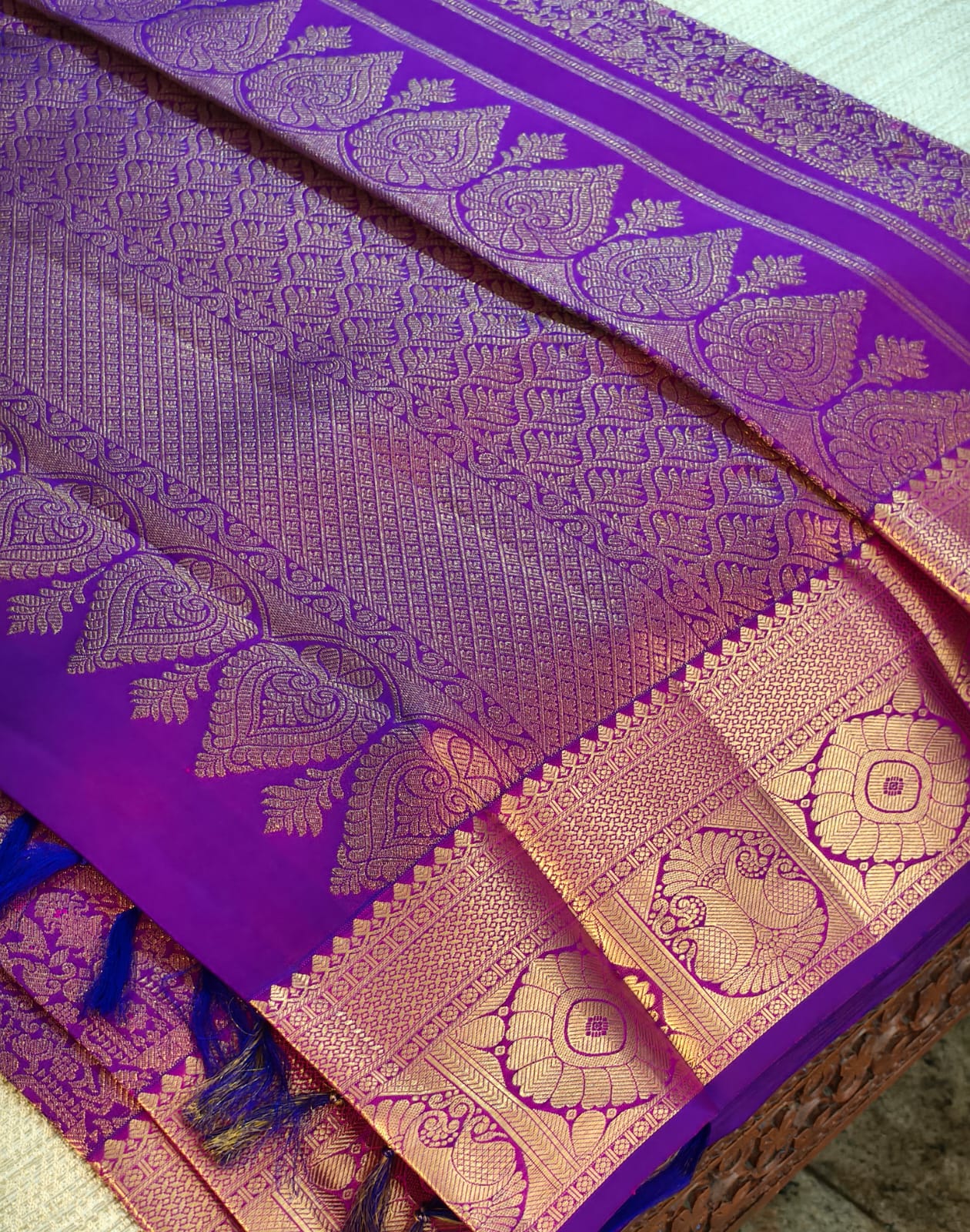 Pure Mulberry silk with pure zari completely hand woven