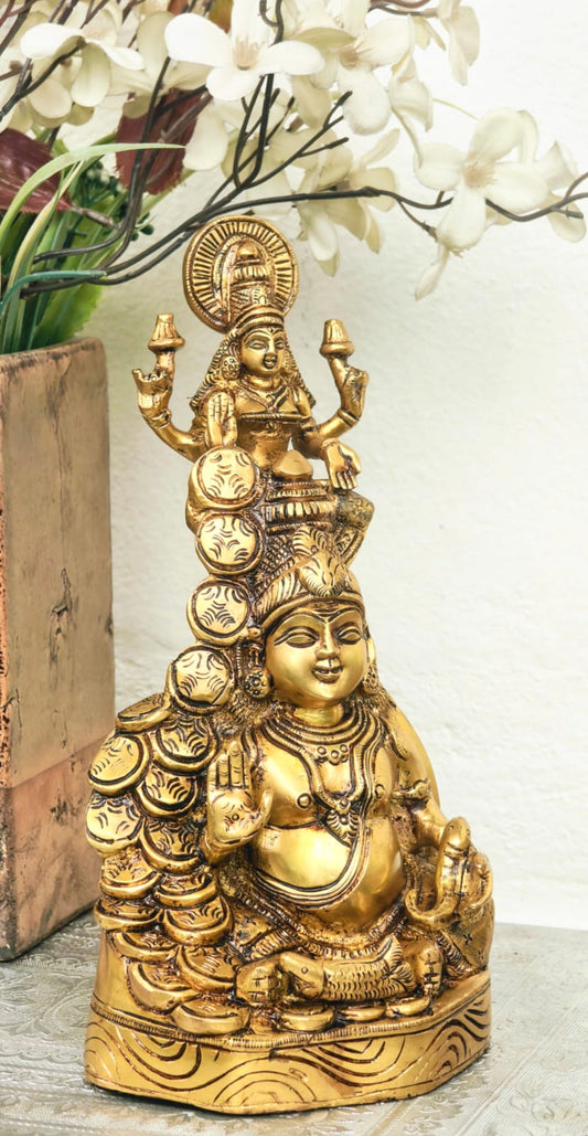 Lord Kuber in brass with complete hand carvings