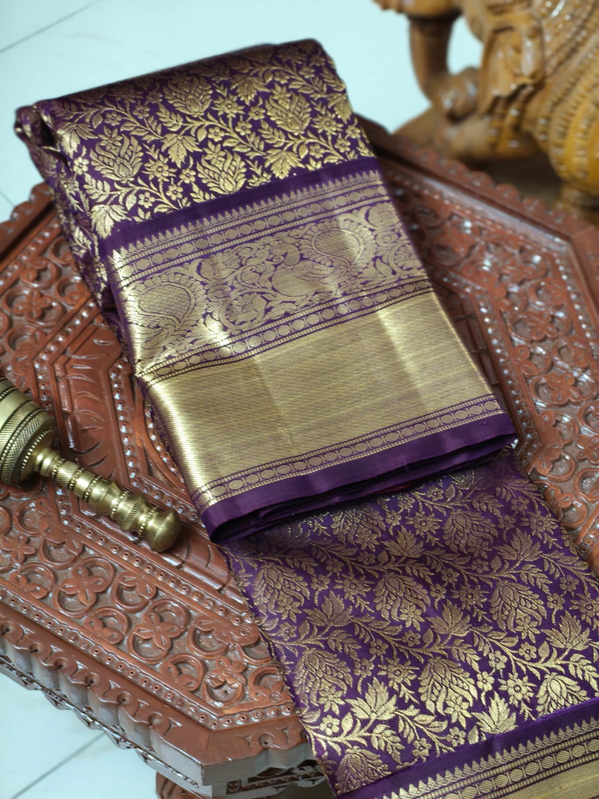 Pure Mulberry silk with pure zari, completely hand weaved