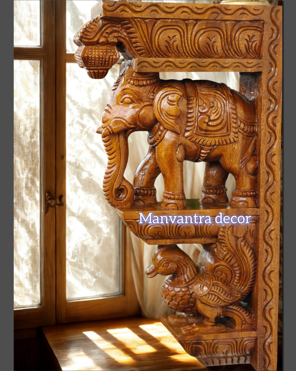 Elephant brackets (pair) handcarved in teakwood