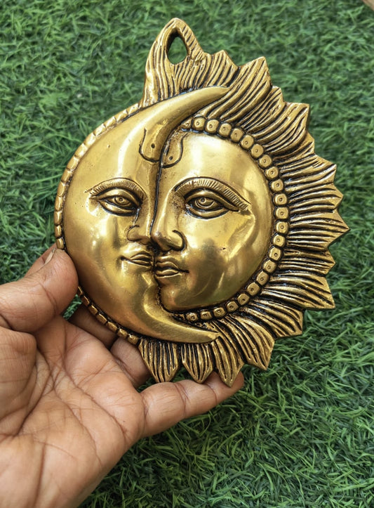 Embrace of day and night: Sun moon wall hanging