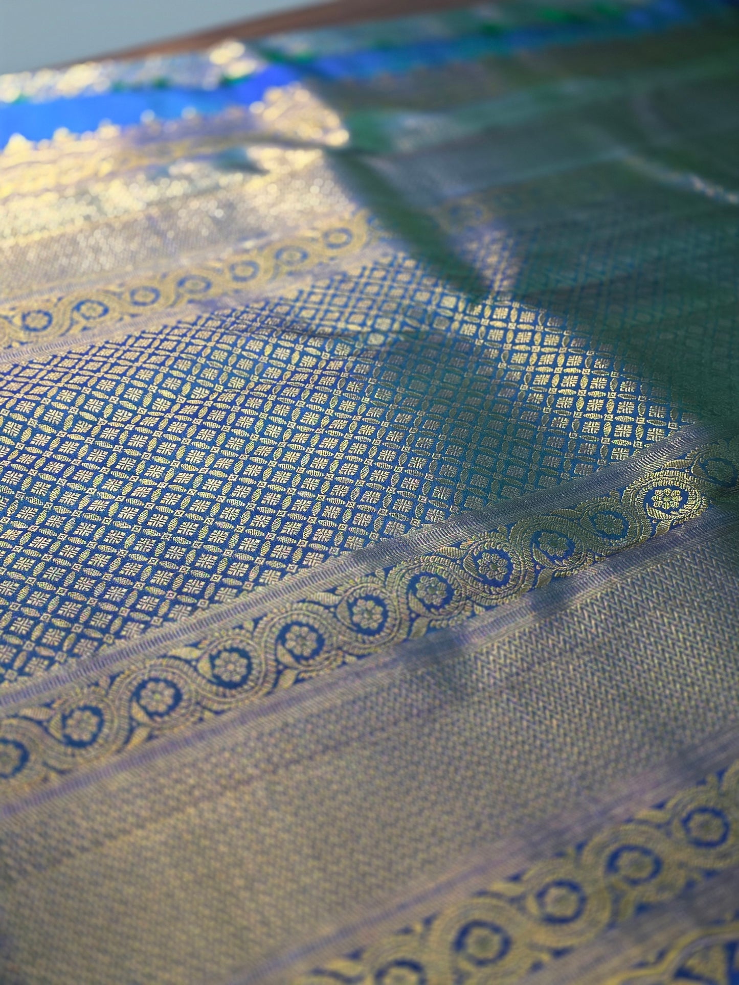 Special blue pure silk saree with 100% pure zari completely hand woven