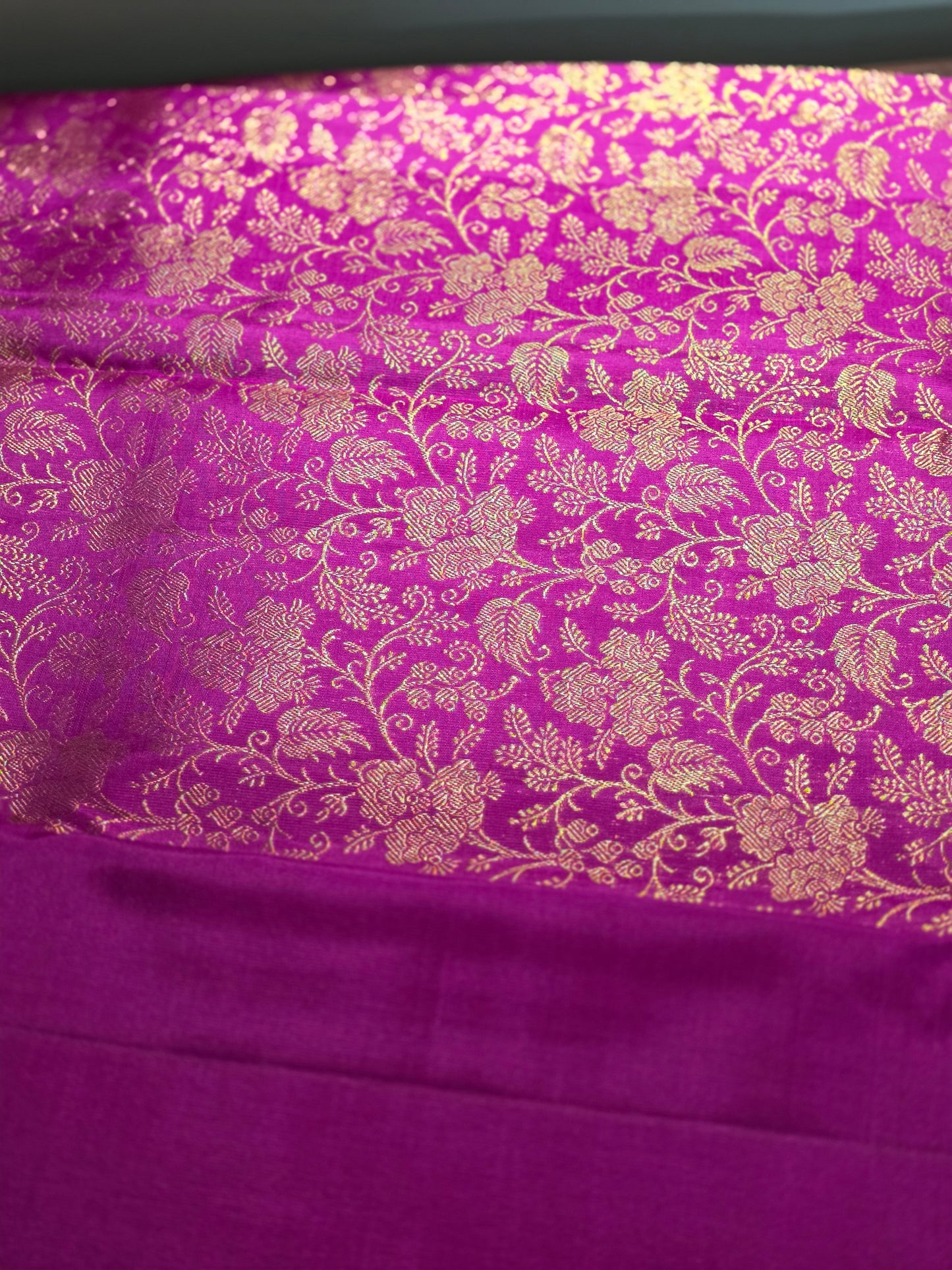 Purple pure silk saree with 100% pure zari completely hand woven