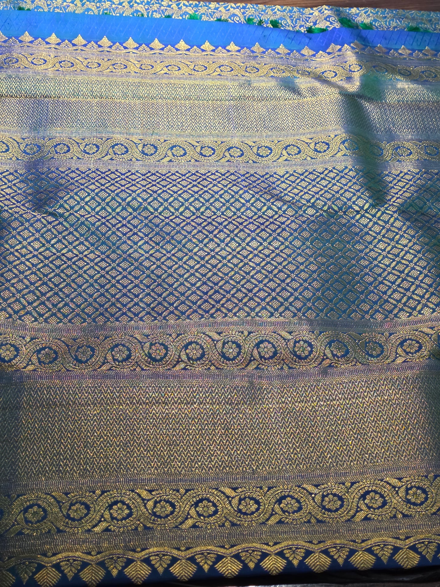 Special blue pure silk saree with 100% pure zari completely hand woven