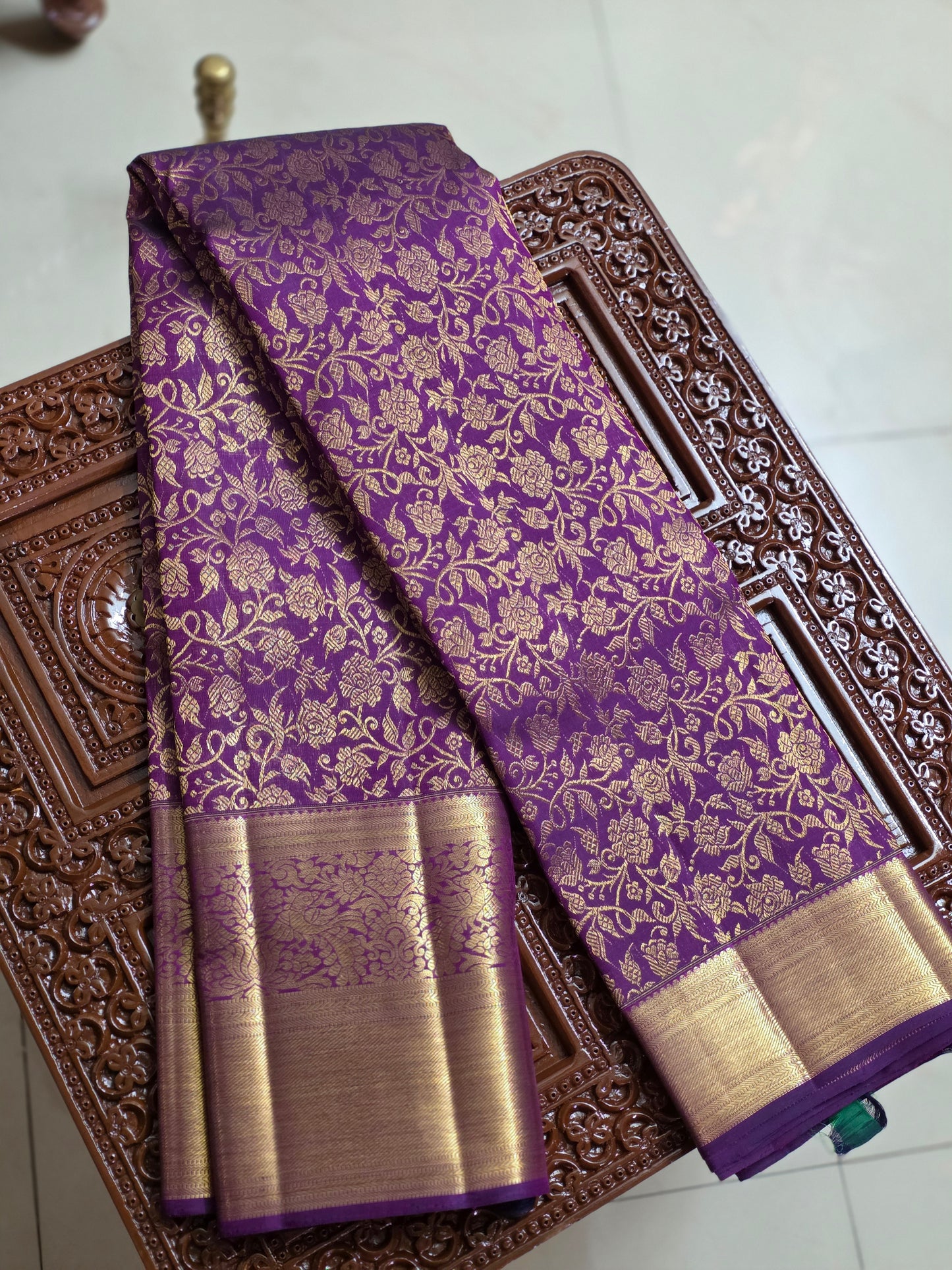 Pure Mulberry silk saree with pure zari completely hand woven