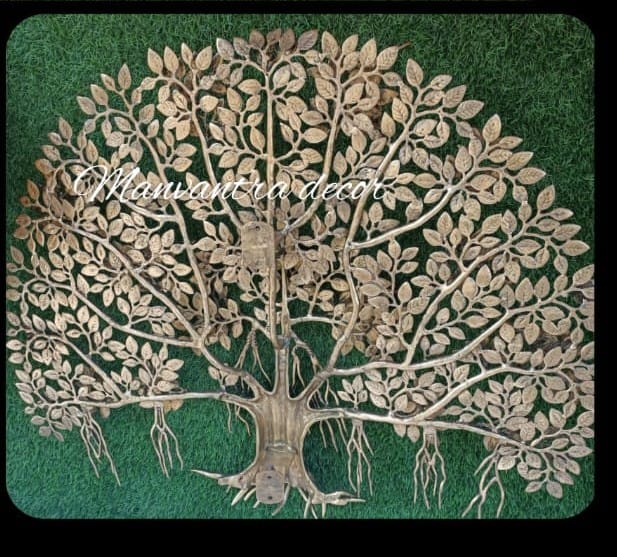 Brass bodhi tree: Wall hanging, A spiritual wall accent..