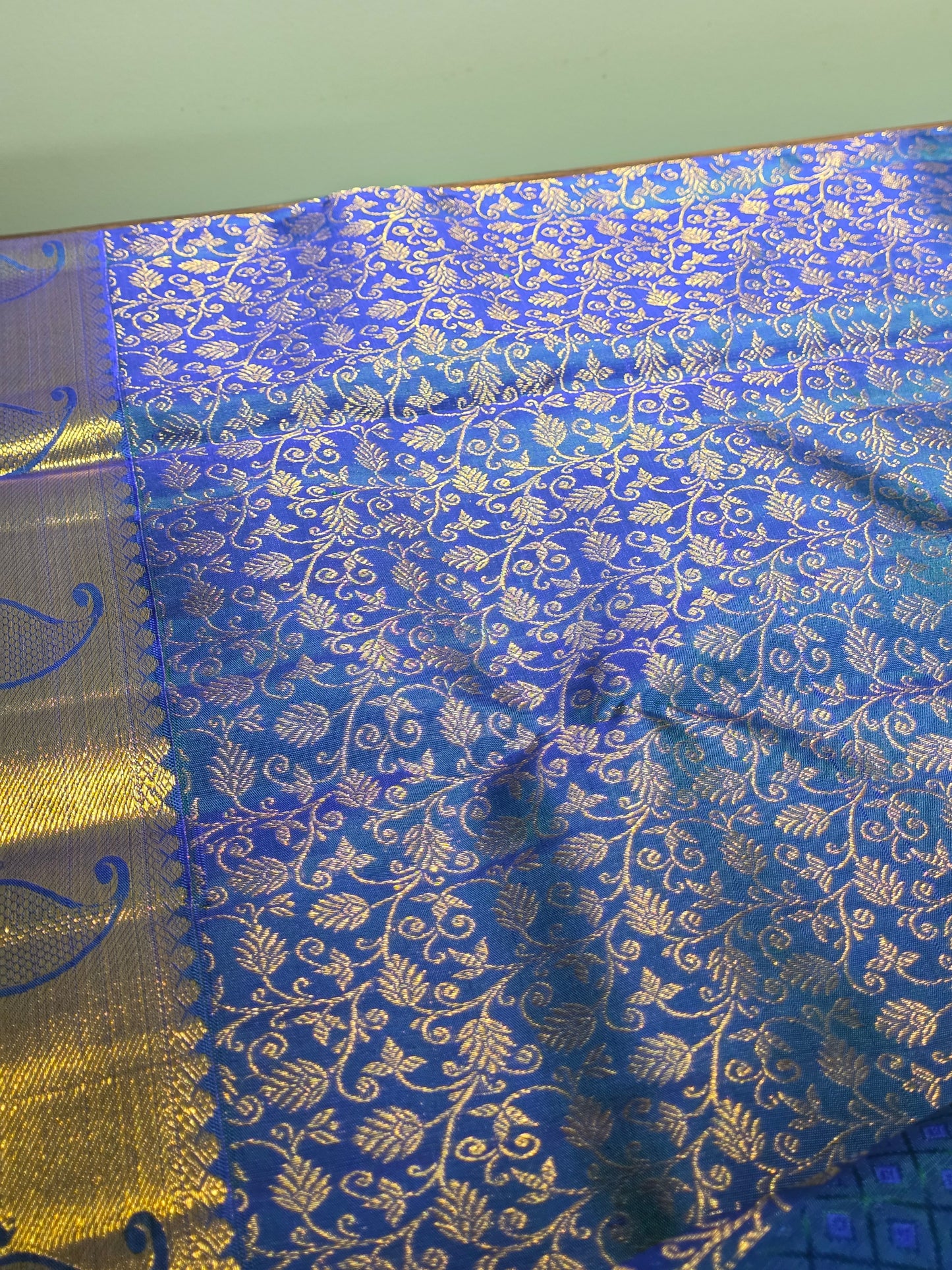 Blue pure silk saree for special occasions