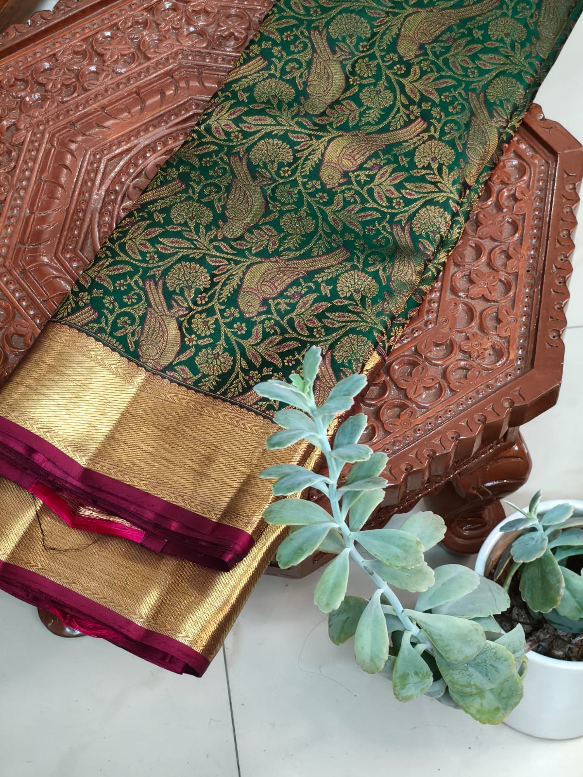 Pure Mulberry silk with 100% pure zari completely hand woven