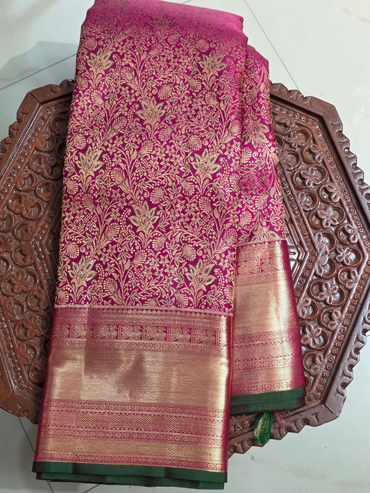 Pure 100% Mulberry silk saree with pure zari completely hand woven