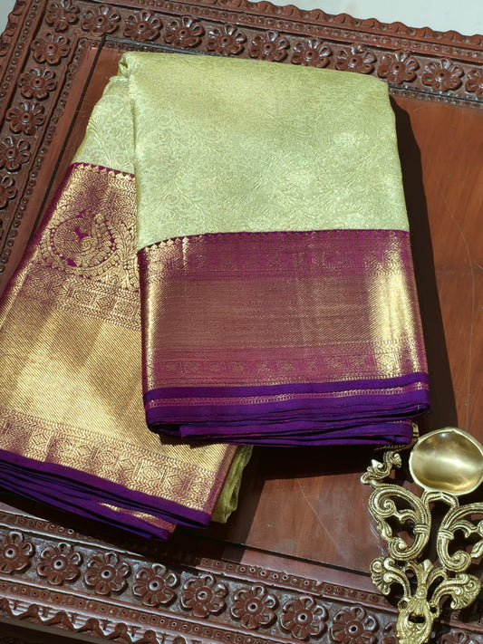 Pure Mulberry silk with 100% pure zari and completely hand weaved