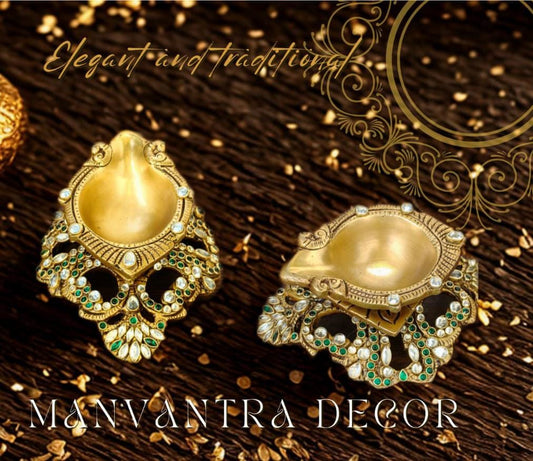 Beautiful shimmering diyas with special stonework