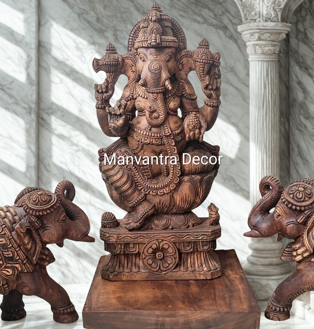 Ganesha idol completely hand carved
