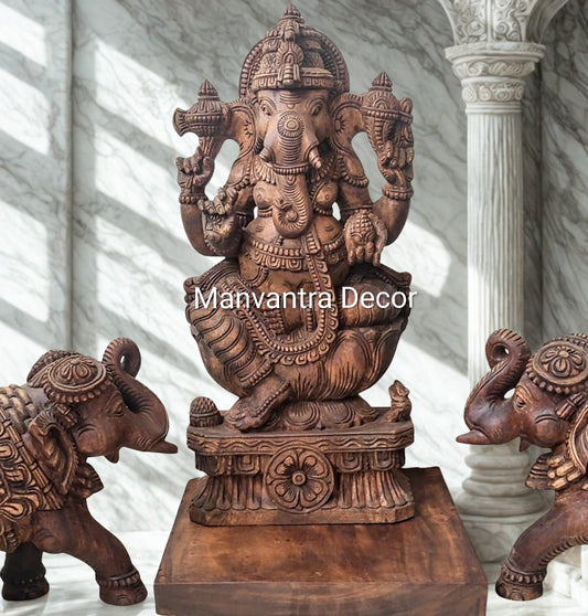 Ganesha idol completely hand carved