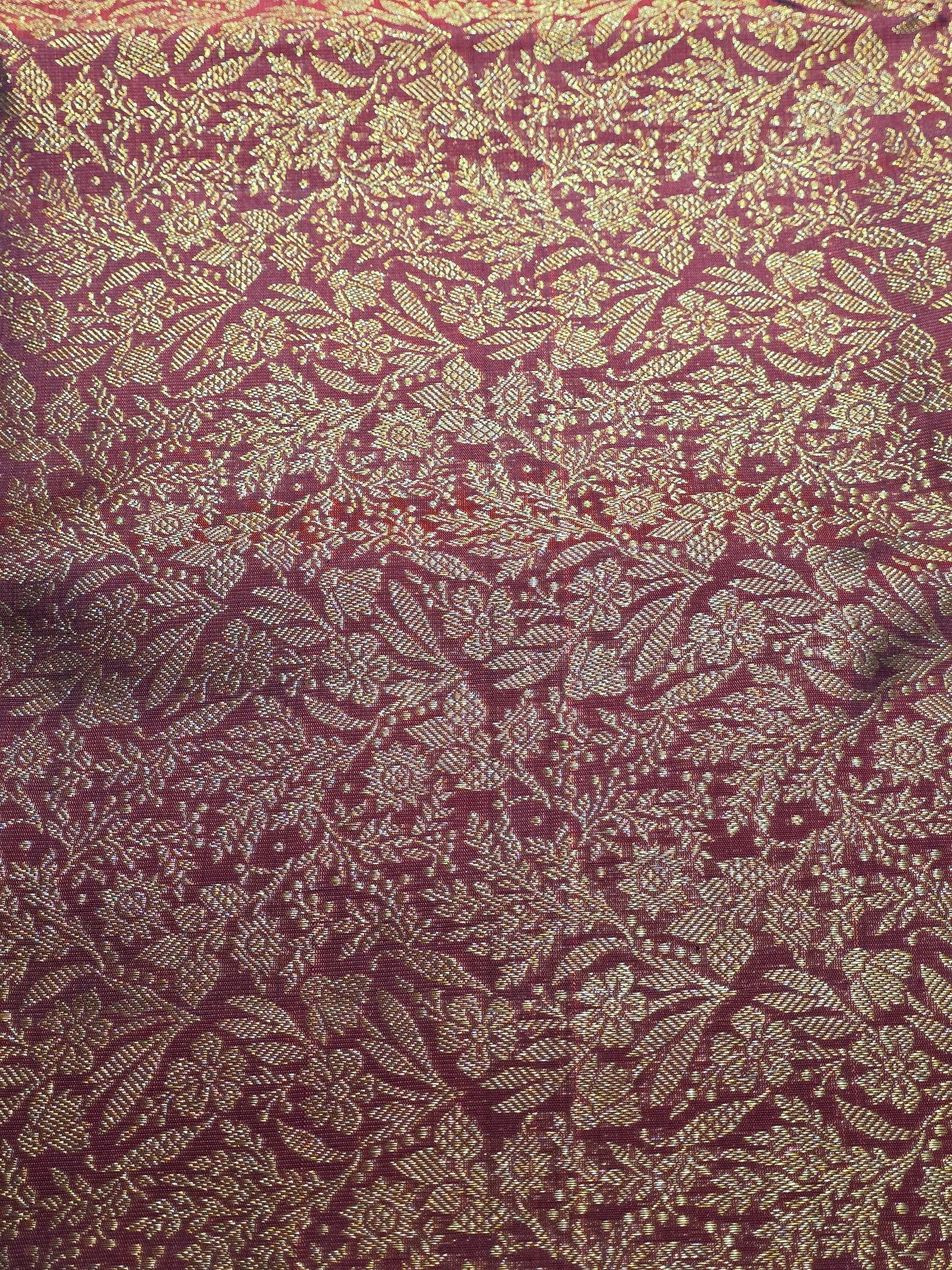 Red / rust pure silk saree with 100% pure zari completely hand woven