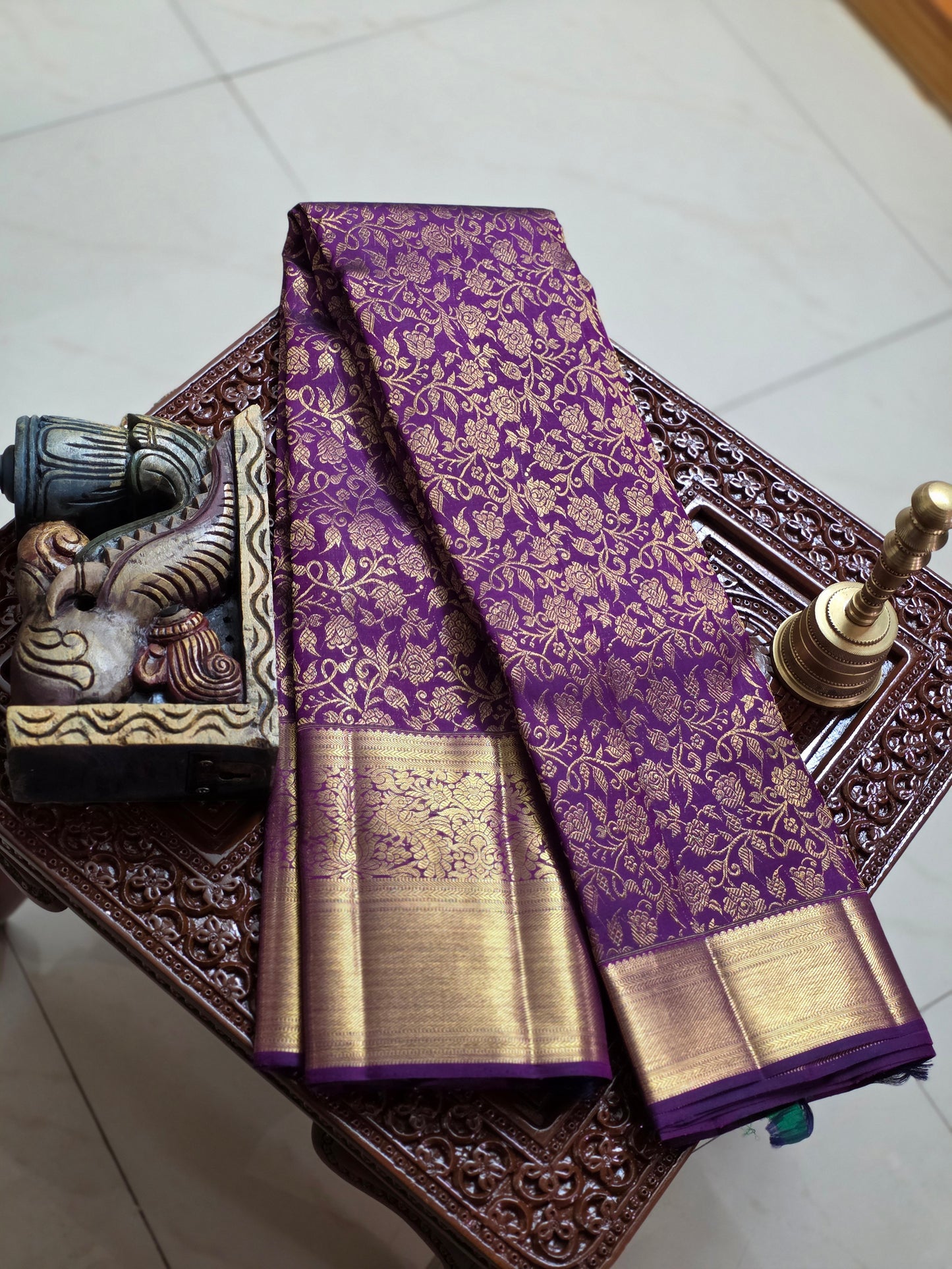 Pure Mulberry silk saree with pure zari completely hand woven