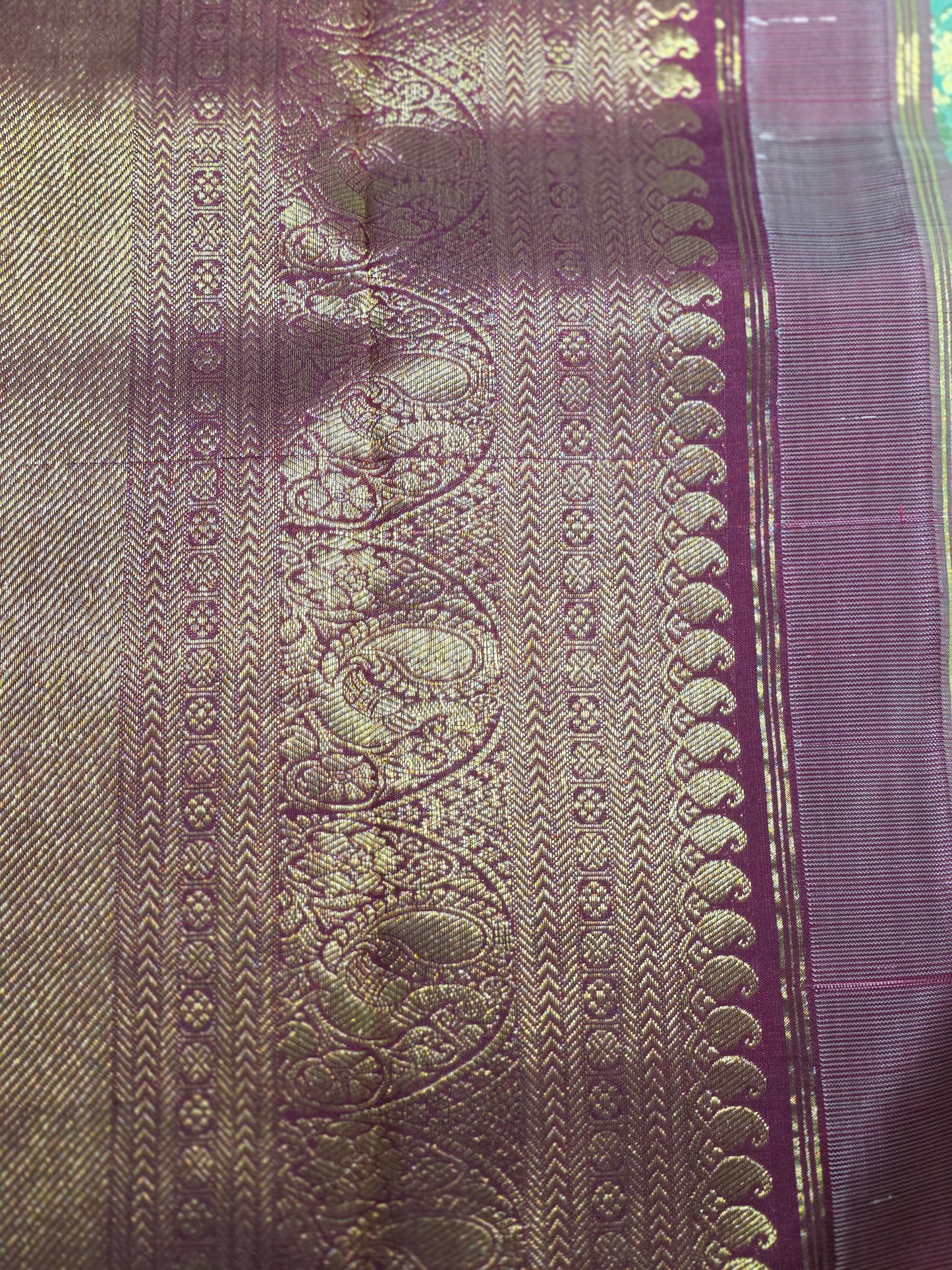 Pure Mulberry silk, pure zari saree completely hand weaved