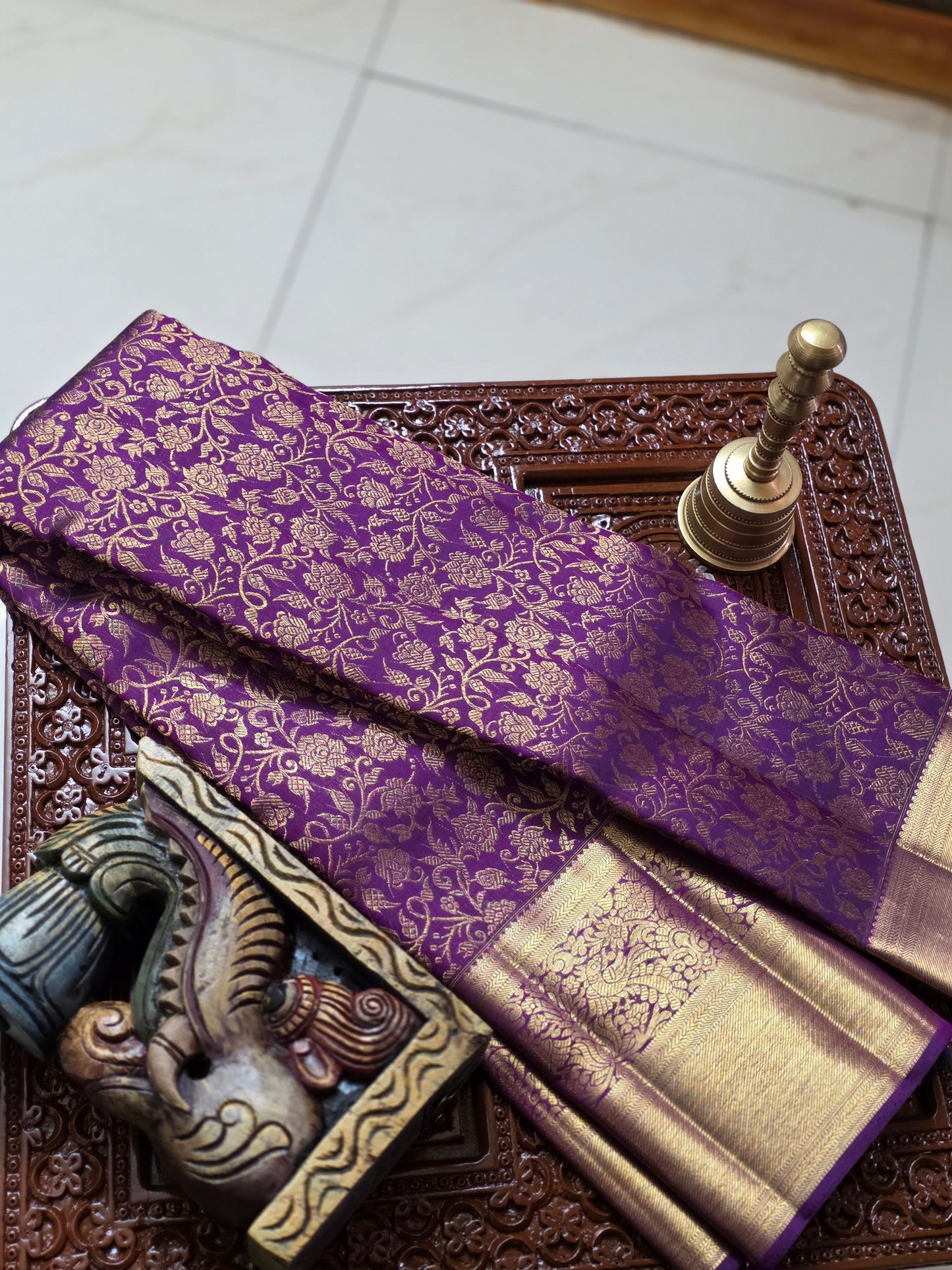 Pure Mulberry silk saree with pure zari completely hand woven