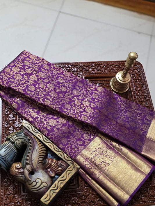 Pure Mulberry silk saree with pure zari completely hand woven