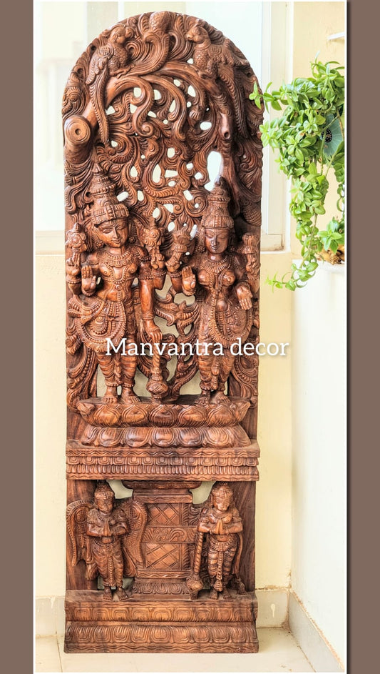 5 feet Vishnu Lakshmi wall panel