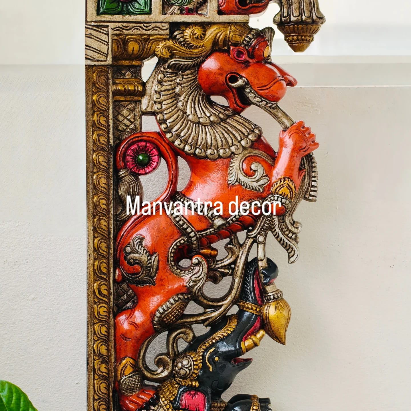 Masterpiece yali brackets 
Carved out of Teakwood with an antique temple-style paint finish