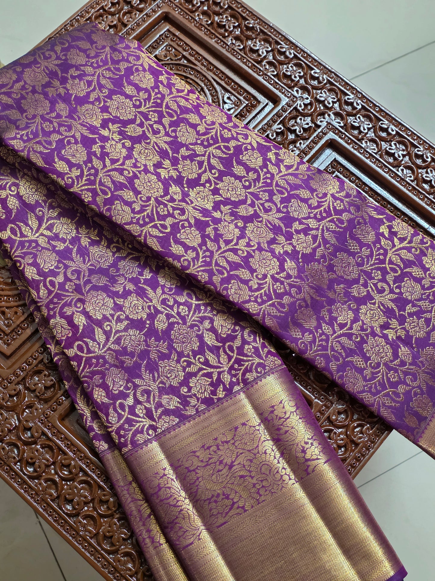 Pure Mulberry silk saree with pure zari completely hand woven