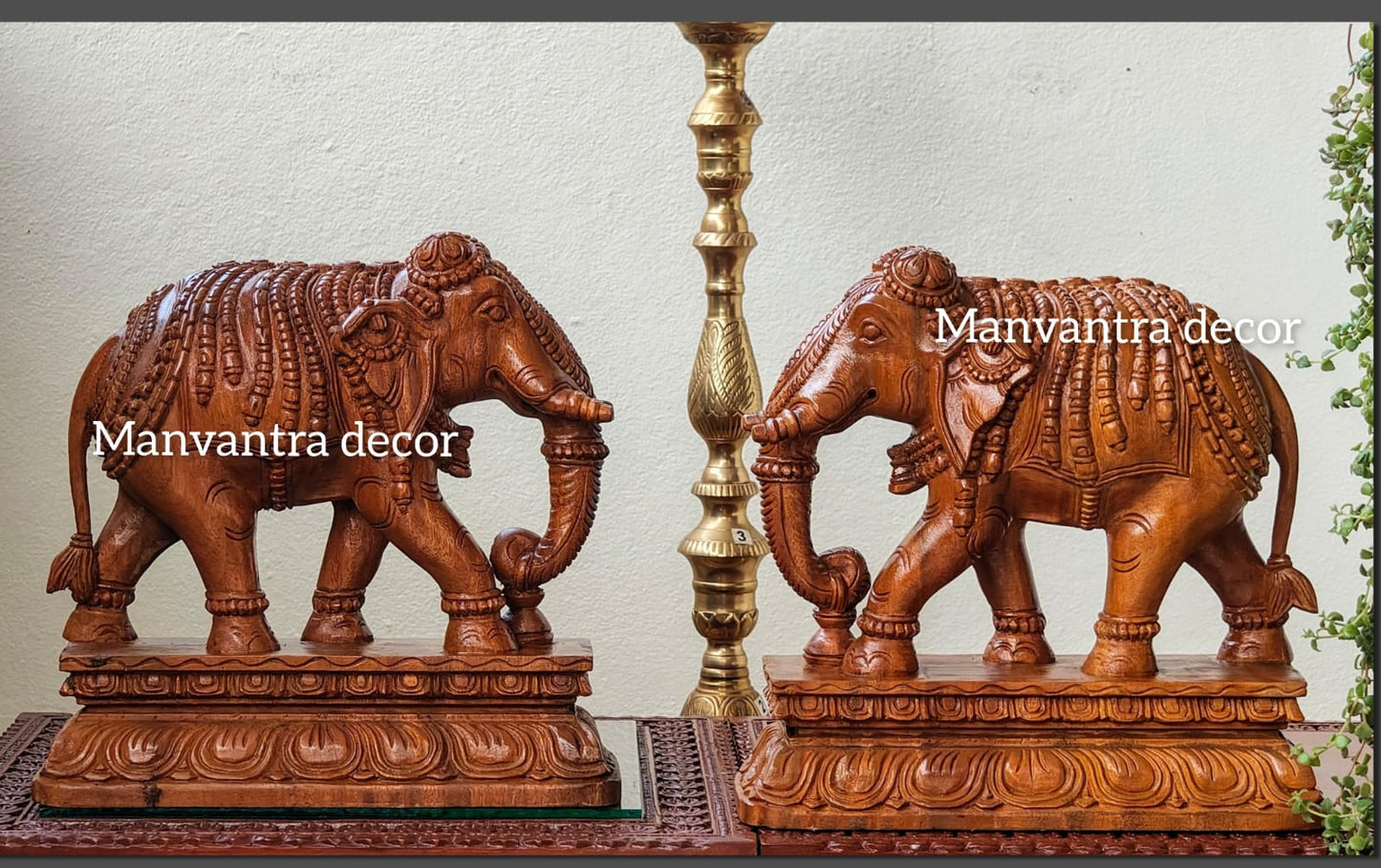 Elephant in teak wood hand carved