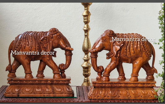 Elephant in teak wood hand carved